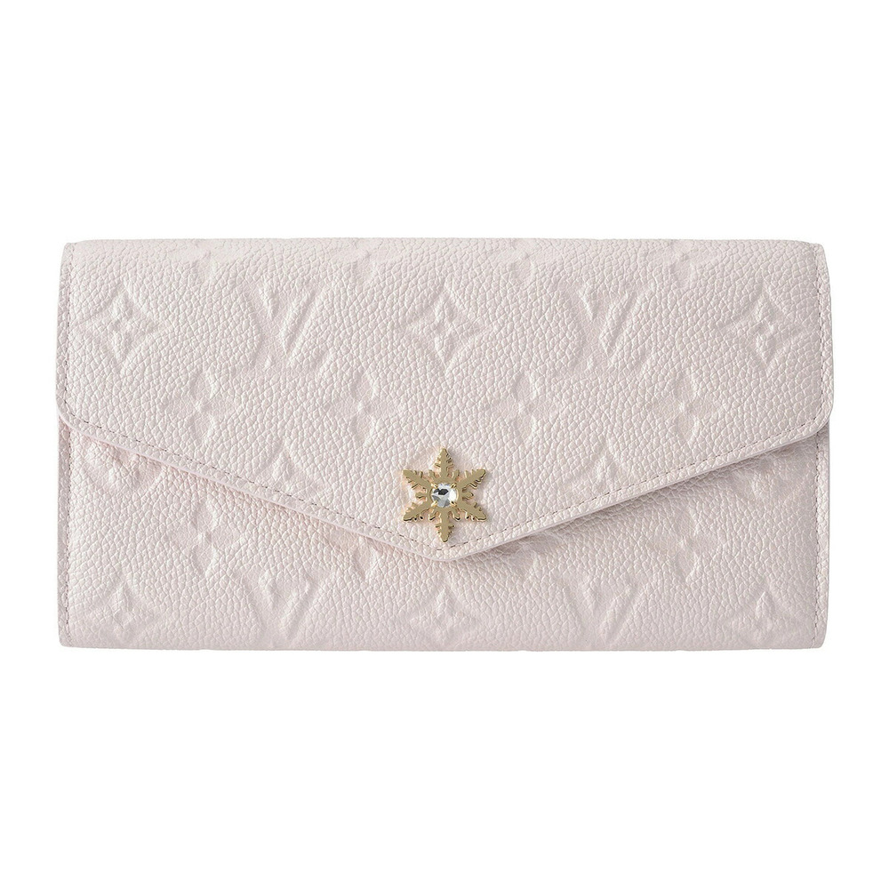Louis Vuitton Long Wallet Monogram Empreinte Portefeuille Sarah Leather White
